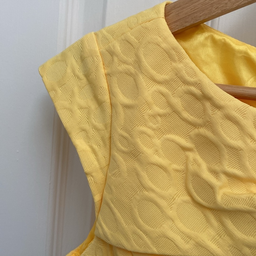 Dressbarn Yellow Petite Dress with Bow Detail and Cap Sleeves - Picture 5 of 11